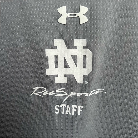 NWT Under Armour HeatGear Notre Dame Rec Sports Staff Grey Racerback Tank, XS - Picture 4 of 11